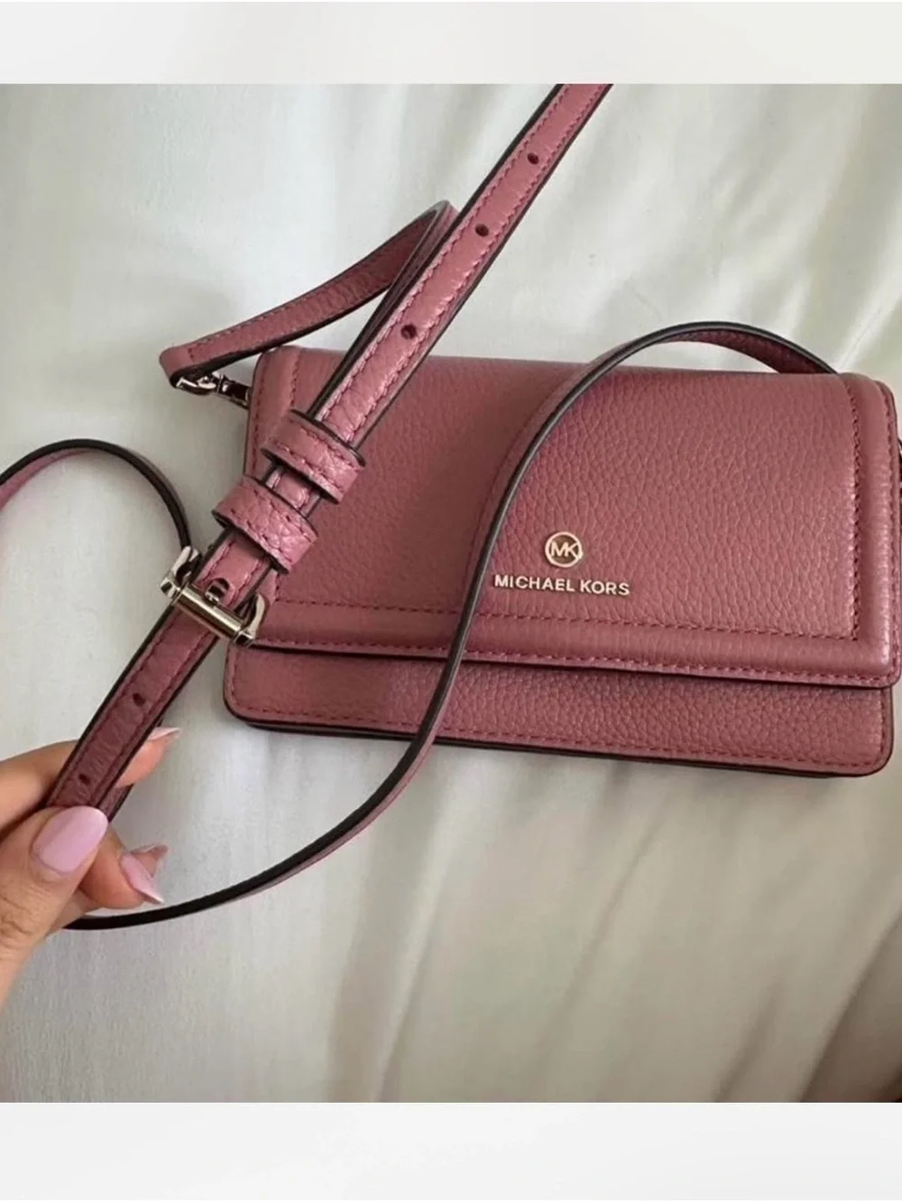 Michael Kors Rose Pink Pebbled Leather Crossbody